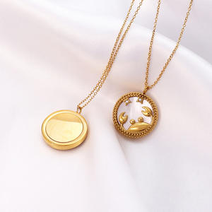 Collier d'<span class=keywords><strong>horoscope</strong></span> en acier inoxydable plaqué or, incrusté de Zircon, 12 colliers du zodiaque pour cadeau d'anniversaire - Product Image 4