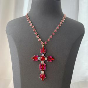 BD-B5272 grand verre cz croix collier mystique coeur chaîne collier merveilleux haute qualité collier bijoux incroyable - Product Image 6