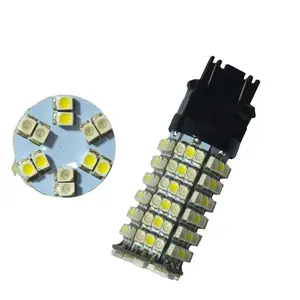 Super Bright 12V Car T25 3157 Switchback LED Dual Color 3057 3457 White Amber Yellow 120 SMD 1210 3528 Turn Signal Lights DRL