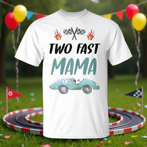 Camiseta Two Fast Mama Race Car para fiesta de segundo cumpleaños - Product Image 3