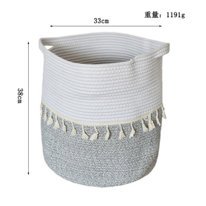 Factory Hot Sale <b>Storage</b> <b>Baskets</b> Woven Cotton Rope <b>Basket</b> Organizing Home Decoration - Product Image 6