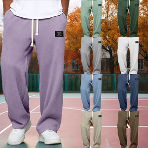 Pantalones deportivos anchos de hombre, estilo europeo-americano, transpirables, holgados y con caída, para primavera y otoño. - Product Image 2