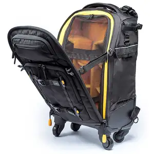 Factory Waterproof Camera Trolley Bag 1680d Luggage Camera Backpack Laptop Camera Backpack With 4 Wheel