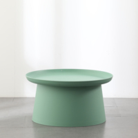 Vente en gros Usine Bazhou Chine Fabricant Basse Hauteur Plastique Jaune Rond Salon Canapé Table Basse