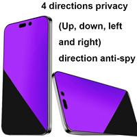 Film de protection en verre trempé anti-espion à 360 degrés, finition mate, couleur violet clair, haute teneur en aluminium, pour iPhone 18 Pro Max