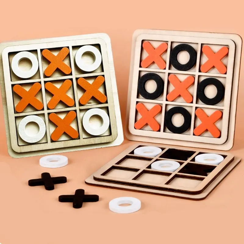 Houten Nullen En Kruisen Tic Tac Toe Bordspellen Educatief Speelgoed Kinderen Volwassenen Klassiek