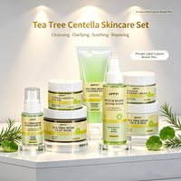 Kit de Soins Visage Bio Personnalisé à l'Arbre à Thé et Centella pour Peaux à Tendance Acnéique, Nettoyage Profond et Clarifiant, 7 Pièces