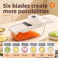 Meilleure Vente : Hachoir Manuel Multifonction en Acier Inoxydable pour Légumes, Coupe-Légumes, Râpe à Légumes, Trancheuse à Légumes