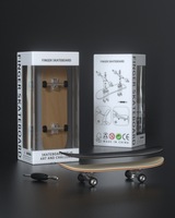 Planche à roulettes doublement courbée en érable à cinq couches, modèle de jouet professionnel personnalisé DIY 00098 pour jeunes filles