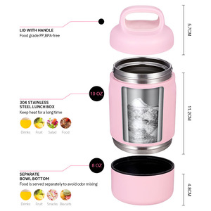 2025 Neu 2 in 1 Isolierte doppelwandige 304 Edelstahl Lunchbox 18 OZ Food Jar für Kinder Schulleben - Product Image 4