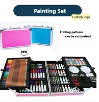 Ensemble de dessin artistique, peinture, stylo aquarelle multifonction, crayon, crayon de couleur, dessin, cerf-volant, ensemble de papeterie portable pour enfants et adultes