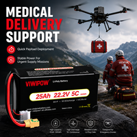 VIWIPOW Grosir Baterai Produksi Sendiri 6S Baterai Drone 25000mAh Semi-Solid State Baterai Lithium Ion Energi Tinggi untuk Drone