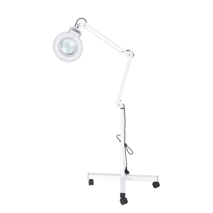 Lampe <span class=keywords><strong>loupe</strong></span> réglable de qualité 5X,8X LED avec roues de support pour salons de beauté lentille en verre Portable personnalisable - Product Image 1