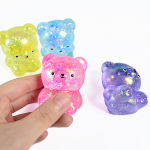 High Quality TPR Maltose Glitter <b>Cute</b> <b>Bear</b> Pressure Release Promotional Gift Decompression Squeeze Squishy Toys for Kids - Product Image 1
