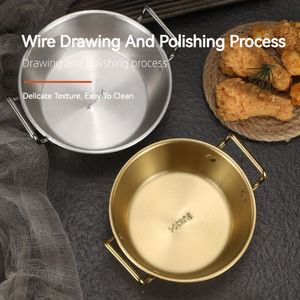 ตะกร้าขนมสแตนเลส 304 เกรดอาหาร ปลอดภัยต่อสิ่งแวดล้อม แบบมีหูจับคู่ สไตล์เกาหลี ขนาด 12/13/14 ซม. ปรับแต่งได้ เหมาะสำหรับใส่เฟรนช์ฟรายส์และของหวาน - Product Image 4