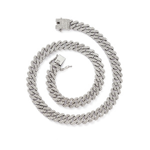 สร้อยคอฮิปฮอปคลาสสิกแบบคิวบาประดับเพชรเทียมสำหรับผู้ชายและผู้หญิง Rhombus - Product Image 5