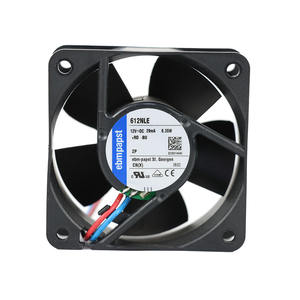 Ventilador de Refrigeración Axial de CC con Rodamiento de Bolas, 612NLE, 60x60x25mm, 6025, 12VDC, 0.4W, 21m3/h, 2500 RPM, Eléctrico, OEM - Product Image 1