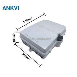 กล่องกระจายไฟเบอร์ออปติก 24 พอร์ต FQX-009 สีเทา IP65 สำหรับติดผนังภายนอกอาคาร ABS FTTH - Product Image 2