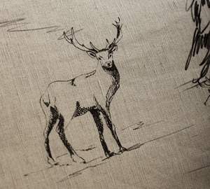 Parure de lit imprimée avec des <span class=keywords><strong>rennes</strong></span> et des sapins, vente chaude, housse de couette en lin français naturel, ensemble de <span class=keywords><strong>literie</strong></span> - Product Image 4