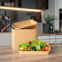 Vaisselle et vaisselle jetables de qualité supérieure Assiette en papier kraft jetable de qualité supérieure pour salade de fruits pour les fêtes Convenience Elegance