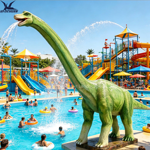 Grand dinosaure animatronique de 10 mètres de long, type Brachiosaurus, avec fonction de pulvérisation d'eau, pour parcs aquatiques extérieurs - Product Image 1