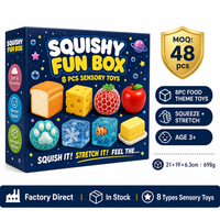 Southpeak Toy Squishy Fun Box Food Edition 8PC Jouets sensoriels à presser Pain Fromage Pomme Patte de chat Glaçon Beurre 21x19cm OEM WS