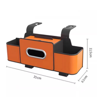 Boîte de rangement universelle en cuir pour siège de voiture avec porte-gobelet, boîte à mouchoirs et support pour téléphone portable