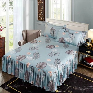 3pcs conjunto suave <span class=keywords><strong>colcha</strong></span> 1pc de impresión falda de la cama + 2pcs funda de almohada de cubierta de cama falda de la cama - Product Image 3