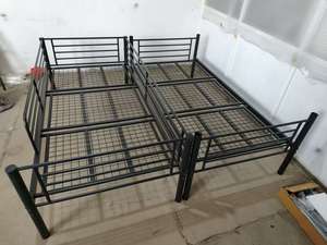 Modern Durable Metal <b>Bunk</b> <b>Bed</b> Divided Split <b>Single</b> <b>Bed</b> Eco-Friendly for Home Hotel School Apartment Bedroom Hospital - Product Image 6