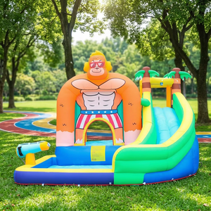 Inflatable Water <b>Slide</b> Bounce House with Splash <b>Pool</b> and Climbing Area for Outdoor Kids Play - Product Image 5