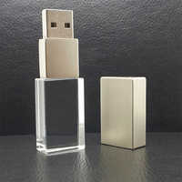 Stik lampu kristal kustom ukuran 4Gb 8Gb 16Gb, Flash Drive Usb ukiran Logo Usb kustom stik memori Usb kristal