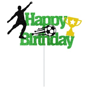 DAMAI Soccer& Football Themed Birthday Party Decor Football <b>Banner</b> Bunting Cake Toppers for Sports Fans Birthday Party Supplies - Product Image 6