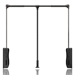 Barra telescópica de aleación de aluminio para colgar ropa, montaje en pared, con doble amortiguación, para armario y almacenamiento. - Product Image 5