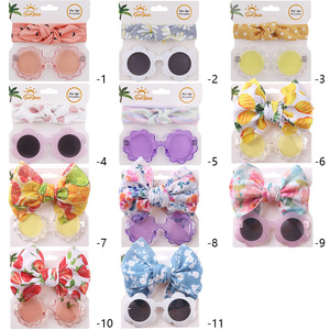 Accesorios para el Cabello para Niñas, Diademas <span class=keywords><strong>de</strong></span> Tela Estampada para Bebés, Diademas con Flores, <span class=keywords><strong>Gafas</strong></span> <span class=keywords><strong>de</strong></span> <span class=keywords><strong>Sol</strong></span> Redondas, Lazos para el Cabello - Product Image 6