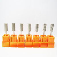 Embouts de lime à ongles électriques en carbure argenté 3/32" coniques F, M, C, embouts de ponceuse à ongles en forme de barillet pour le lissage des ongles, pour fournisseurs de produits pour ongles
