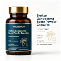 Poudre de spores de Ganoderma brisées 60 capsules Supplément de champignon Reishi Stimulant immunitaire Personnalisation OEM ODM pour le soutien de la santé