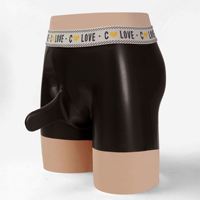 Boxer en latex pour hommes Gel Coat Invisible Seam Tight Bullet Separation Boxer Briefs Cross-Border