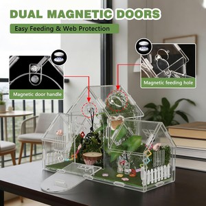 Terrario Acrílico para Arañas Arborescentes con Puerto de Alimentación Seguro, Ventilación y Fácil Limpieza, para Reptiles Pequeños y Tarántulas - Product Image 5