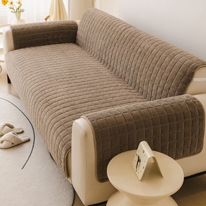 <b>Sofa</b> Cover One Piece Non Slip Solid Color Flannel 145-185Cm For Three Seater <b>Sofa</b> Modern Style Pet <b>Dog</b> Mat - Product Image 4