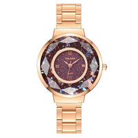 Montre à quartz pour femme la plus vendue, avec bracelet en acrylique, effet sable mouvant, strass en forme de diamant, miroir brillant, écologique, directement de l'usine