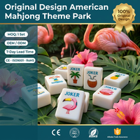Jeu de Mahjong Américain Mini Parc d'Attractions d'Été en Acrylique Premium Effet Ivoire, Économique, Léger et Résistant aux Rayures, OEM/ODM