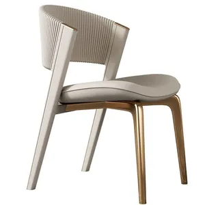 Итальянский легкий роскошный стул для отдыха современный ресторан домашний стул из нержавеющей стали гостиничный обеденный стул