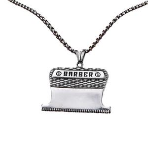 In acciaio inox barbiere Clipper collana ciondolo argento tono texture dettagli <span class=keywords><strong>Hip</strong></span> <span class=keywords><strong>Hop</strong></span> Streetwear gioielli per gli uomini stile barbiere negozio - Product Image 5