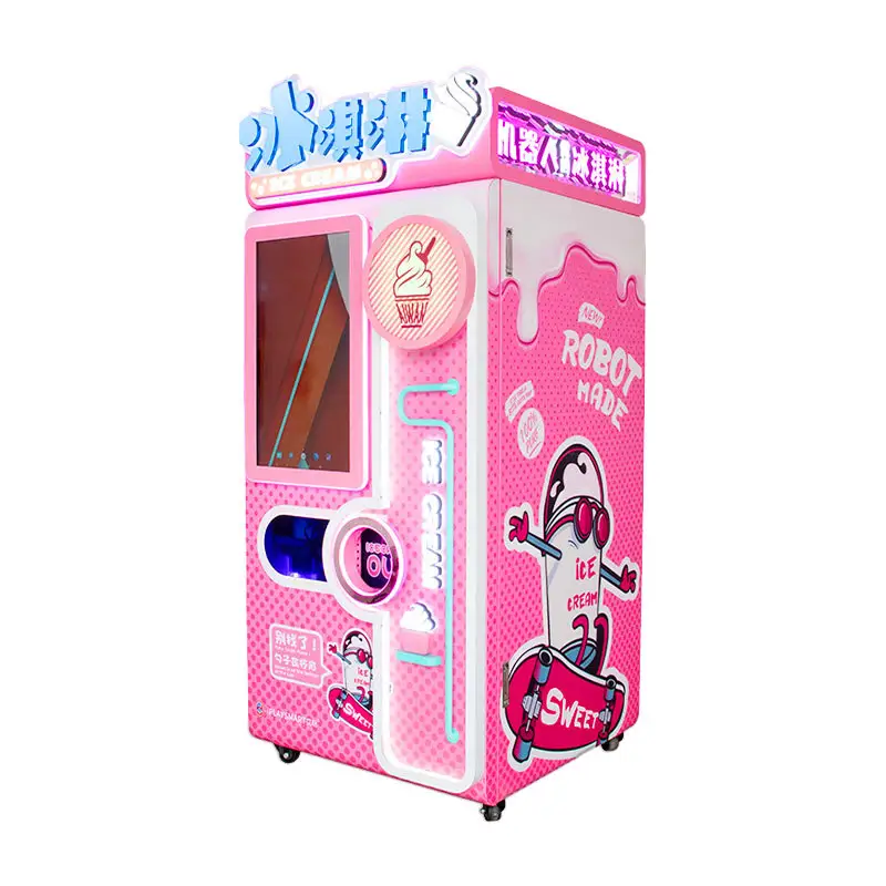 Máquina expendedora comercial de helados suaves Máquina Expendedora de helados automática de autoservicio popular italiana