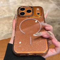 Luxe Transparent Bling Glitter Magnétique Sans Fil Charge Téléphone étui pour iphone 17 Pro 17Pro Max Air Antichoc Antipoussière Couverture