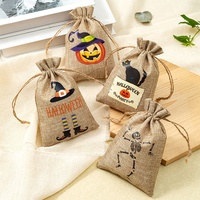 Pochette en jute personnalisée OEM, mini, imprimée, multicolore, avec cordon de serrage, idéale pour les cadeaux