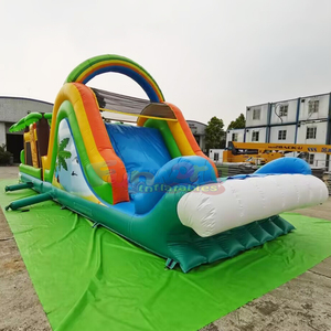Giant outdoor kids bouncy castle commercial <b>inflatable</b> holiday beach bounce <b>house</b> obstacle course - Product Image 1