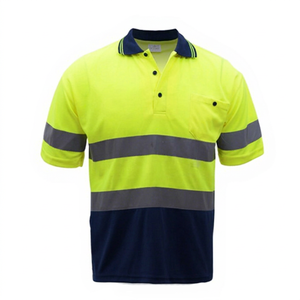 MANGOES FASHION Polo de sécurité réfléchissant ANSI Classe 1 Jaune Manches courtes Vêtements de travail haute visibilité Séchage rapide Polyester - Product Image 1