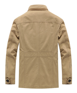 Manteau de printemps-automne pour hommes, manteau en coton lavé, veste décontractée, vêtements d'extérieur amples, veste grande taille pour hommes - Product Image 3