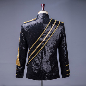 Veste à paillettes tressée dorée de qualité supérieure pour hommes, idéale pour les défilés de carnaval de Cologne et les événements de Fasching allemand - Product Image 3